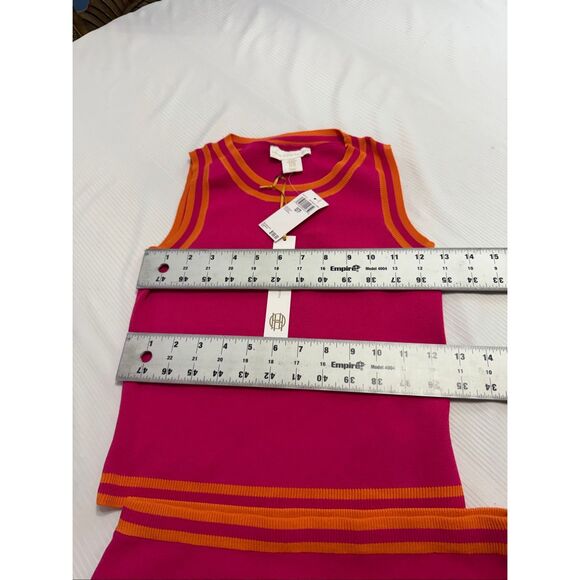 NWT House Of Harlow 1960 Knit Pink Orange Crop Tank Top Mini Skirt Set Size XS - Picture 4 of 11